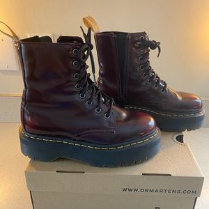 Dr Martens Platform Cherry Red Vegan Jadon II Boots